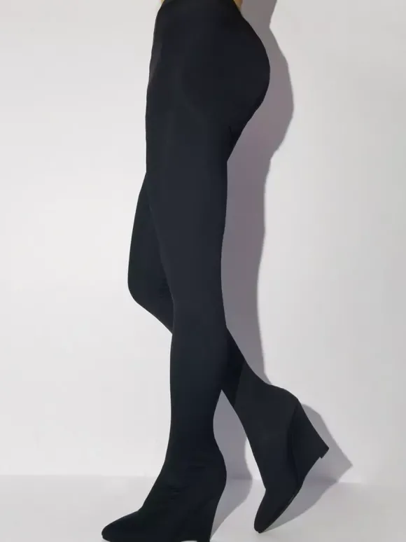 Bottes Cuissardes Pantalon Imprimées Talon Compensé Femme Sexy