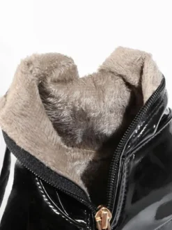 Bottes cuissardes pour femmes à talons hauts sur le genou bottes en cuir verni blanc supérieur à bout rond