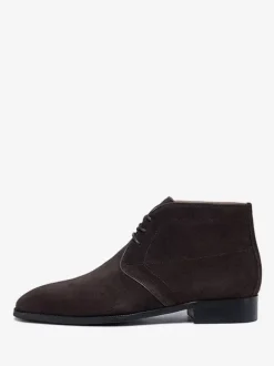 Bottes de travail Martin pour hommes en cuir de vachette classique marron café Bottines