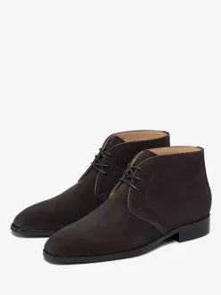 Bottes de travail Martin pour hommes en cuir de vachette classique marron café Bottines