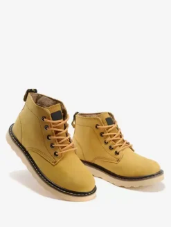 Bottes de travail pour hommes en cuir de vachette bottines courtes classiques jaunes