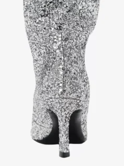 Bottes fête à paillettes bottes hautes souples à bout pointu cuissardes