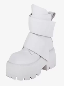 Bottes gothiques Lolita en cuir PU à bout carré à plusieurs niveaux chaussures Lolita noires