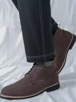 Bottes habillées pour hommes bottines à lacets en cuir suédé
