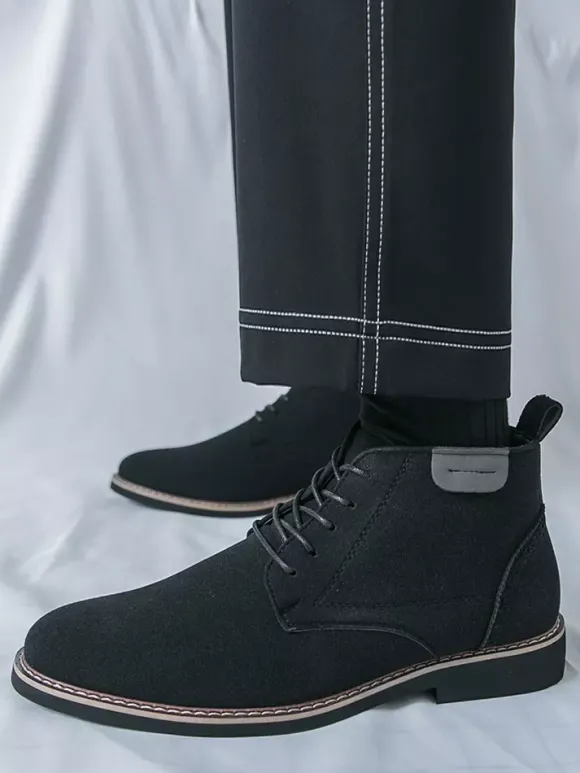 Bottes habillées pour hommes bottines à lacets en cuir suédé