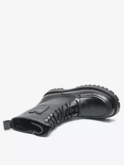 Bottes habillées pour hommes bout arrondi semelle épaisse lacets bottes courtes formelles
