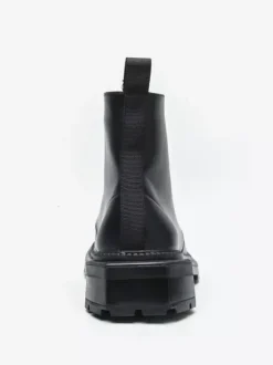 Bottes habillées pour homme à bout carré et semelle épaisse à lacets jaune pâle