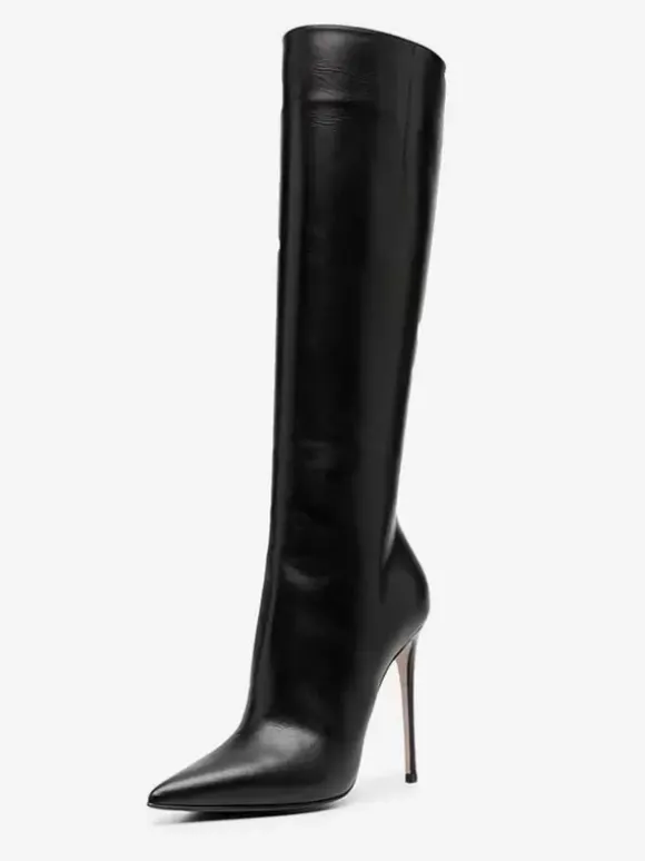 Bottes Hautes Bottines Rouges À Bout Pointu Talon Aiguille