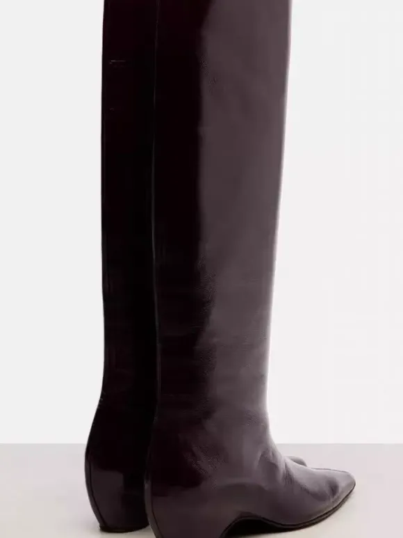 Bottes hautes pour femmes bottes à talons compensés et bout pointu