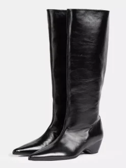 Bottes hautes pour femmes bottes à talons compensés et bout pointu