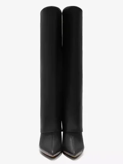Bottes hauteur genou repliées à bout pointu noires
