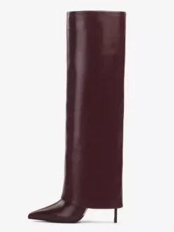 Bottes hauteur genou repliées à bout pointu noires