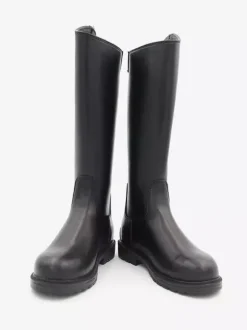 Bottes Hommes En Cuir De Vachette Bottes De Chevalier Noires Chics