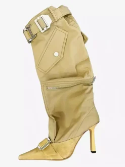 Bottes noires hautes à bout pointu et à talons hauts avec fermeture éclair pour femmes (2026)