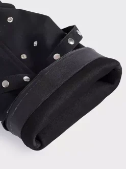 Bottes noires mi-mollet pour femmes bout rond détail boucle