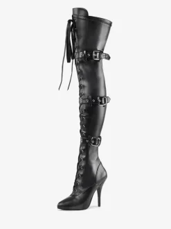 Bottes sexy pour femmes à bout pointu avec fermeture éclair et paillettes à talon aiguille Rave Club Noir Argent Cuissardes