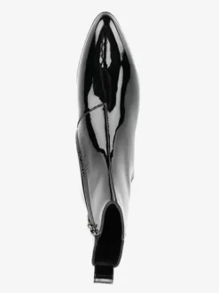 Bottes vernies pour hommes bottines à bout pointu et talons bas bottes de bal noires à fermeture éclair