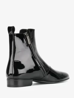 Bottes vernies pour hommes bottines à bout pointu et talons bas bottes de bal noires à fermeture éclair