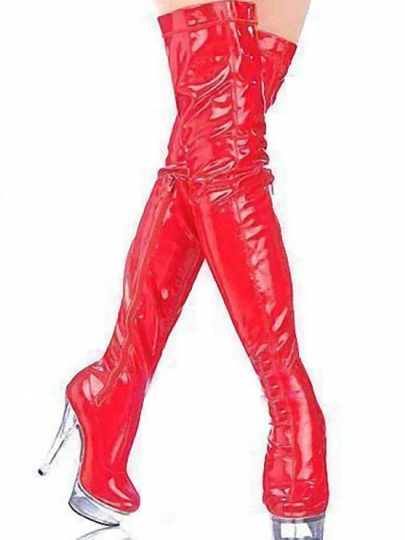 Bottes au Dessus de Genou Femmes 2026 Rose Plateforme Zip Talon Haut Cuissardes Chaussures Sexy