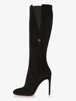 Bottes au genou pour femmes bottes hautes noires à talons aiguilles chics
