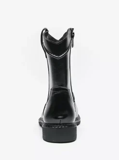 Bottes courtes pour hommes bottes en cuir à bout pointu et fermeture éclair avec talon bas