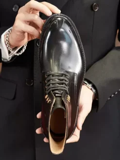 Bottes De Travail Hommes Bottines Martin Noires Chics À Lacet Chic
