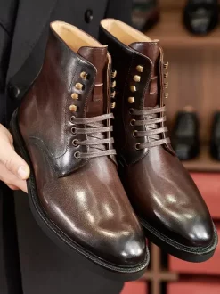 Bottes De Travail Hommes Bottines Martin Noires Chics À Lacet Chic