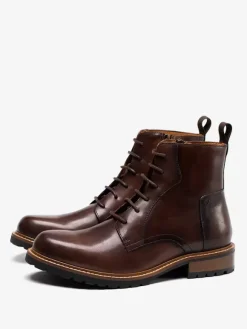 Bottes de travail Martin pour hommes Bottines classiques noires en cuir de vache