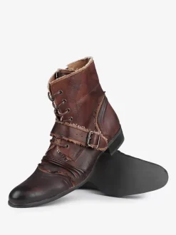 Bottes de travail vintage pour hommes en cuir de vachette classique marron café Chukka bottines courtes zippées à la cheville