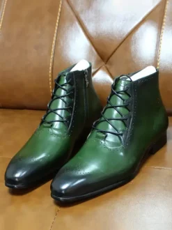 Bottes habillées pour hommes bottines en cuir véritable faites à la main