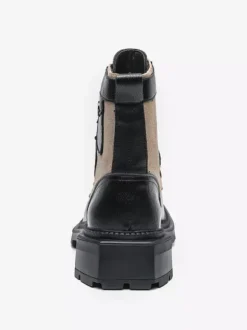 Bottes habillées pour hommes bout carré semelle épaisse lacets bottes en cuir