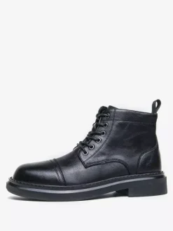 Bottes habillées pour hommes bottes derby à bout droit bottines formelles à semelle épaisse