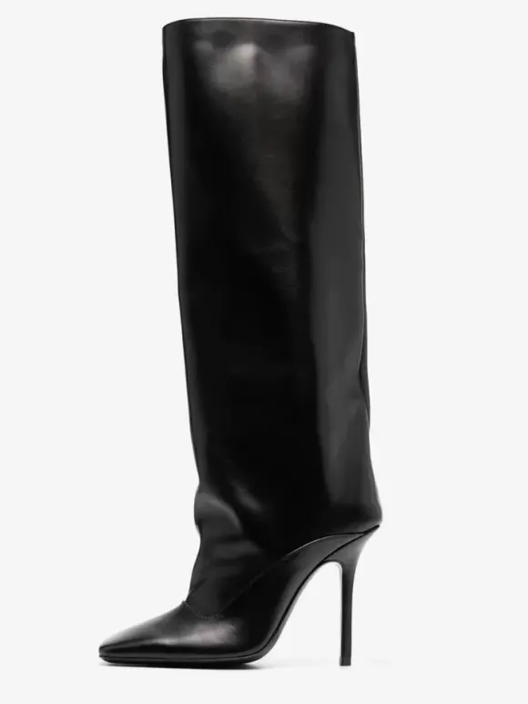 Bottes hautes à bout carré et talons hauts bottes au genou