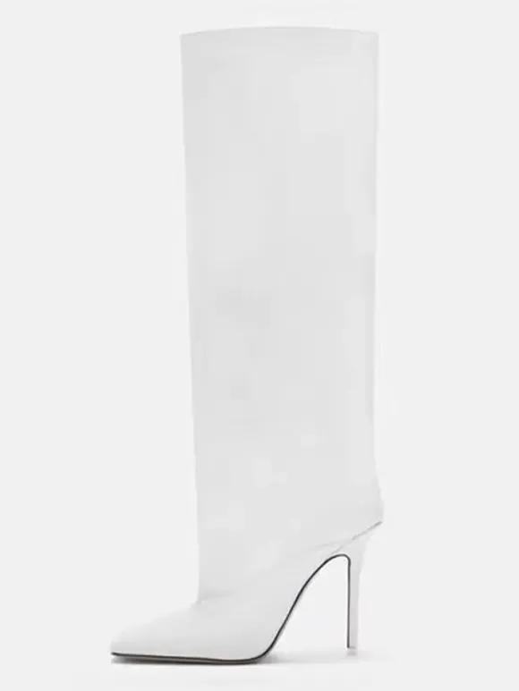 Bottes hautes à bout carré et talons hauts bottes au genou