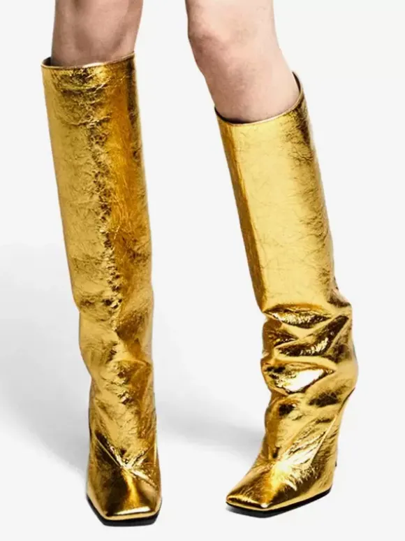 Bottes hautes à bout carré et talons hauts bottes au genou