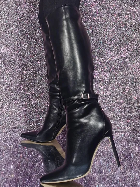 Bottes hautes sexy à talons aiguilles pour femmes
