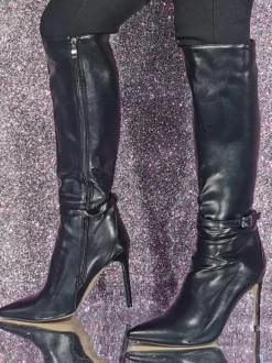 Bottes hautes sexy à talons aiguilles pour femmes