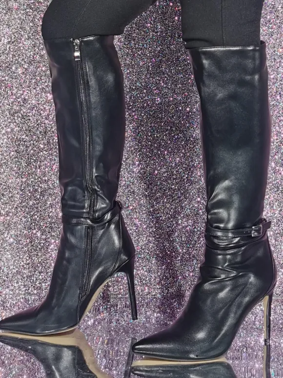 Bottes hautes sexy à talons aiguilles pour femmes
