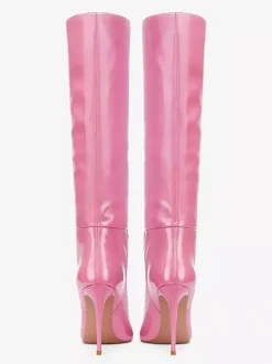 Bottes hautes à talons hauts et bout pointu  bottes au genou à talons aiguilles