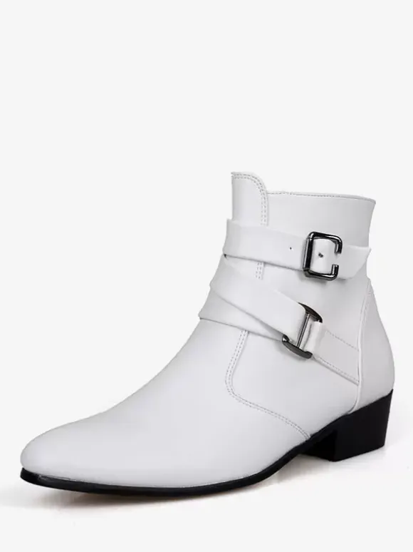 Bottes Homme avec Bout Rond à Lacets en Cuir Synthétique Unicolore