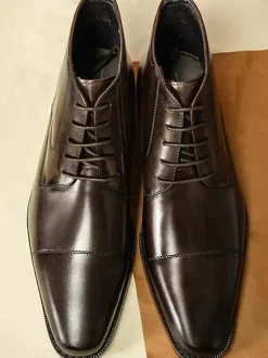 Bottes Hommes En Cuir De Vachette Classique Noir Bottines Courtes De Mariage Bal