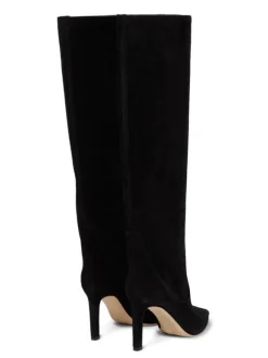 Bottes Mi-mollet Femme à Talons Hauts avec Bout Pointu en Cuir Synthétique Unicolore