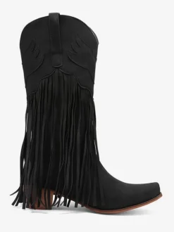 Bottes mi-mollet pour femmes  bottes en cuir PU à bout pointu à talons épais