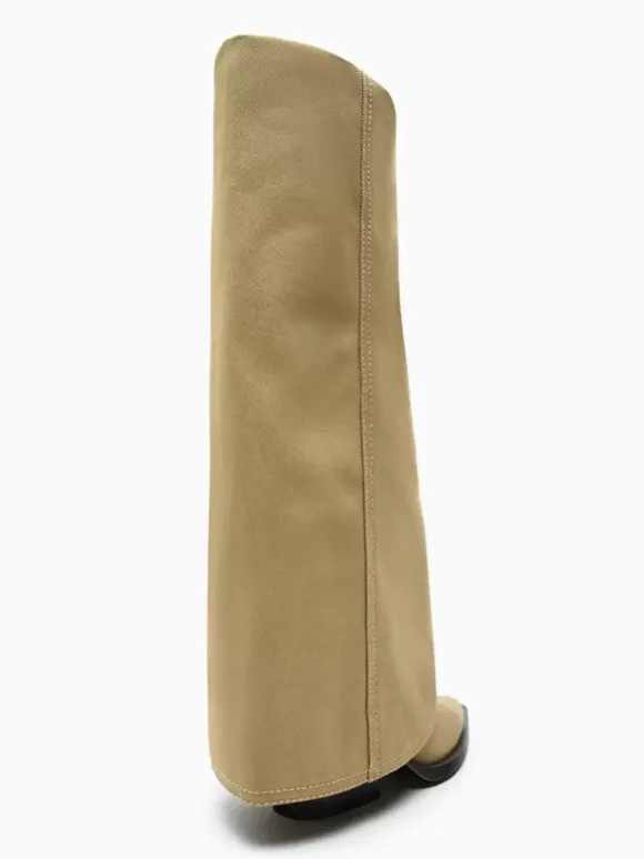 Bottes mi-mollet pour femmes bottes à talons épais en polyester à bout pointu