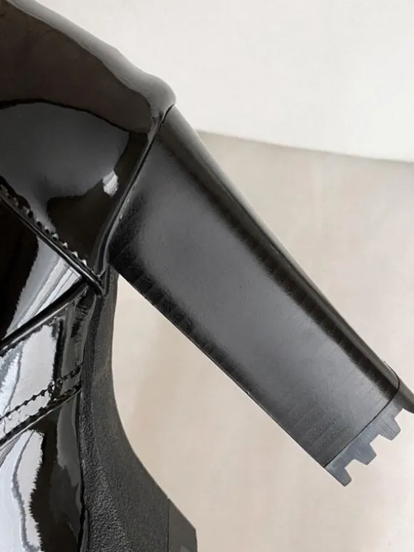Bottes pour femmes Bottes mi-mollet blanches à bout rond 4 5 "Bottes à nouer