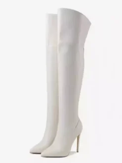Bottes sexy au-dessus du genou bottes hautes noires à talons hauts
