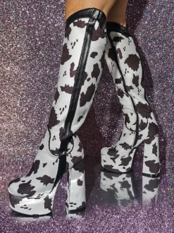 Bottes sexy à talon épais et plateforme pour femmes