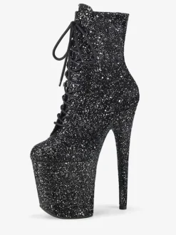 Bottes sexy à talons hauts Rose rouge bout rond fermeture éclair paillettes géométrique talon aiguille Rave Club cuissardes