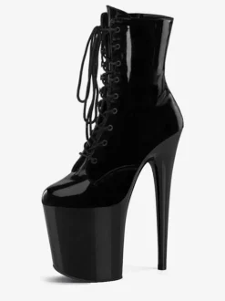 Bottes sexy à talons hauts rouges bout rond fermeture éclair géométrique talon aiguille Rave Club cuissardes