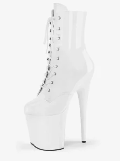 Bottes sexy à talons hauts rouges bout rond fermeture éclair géométrique talon aiguille Rave Club cuissardes
